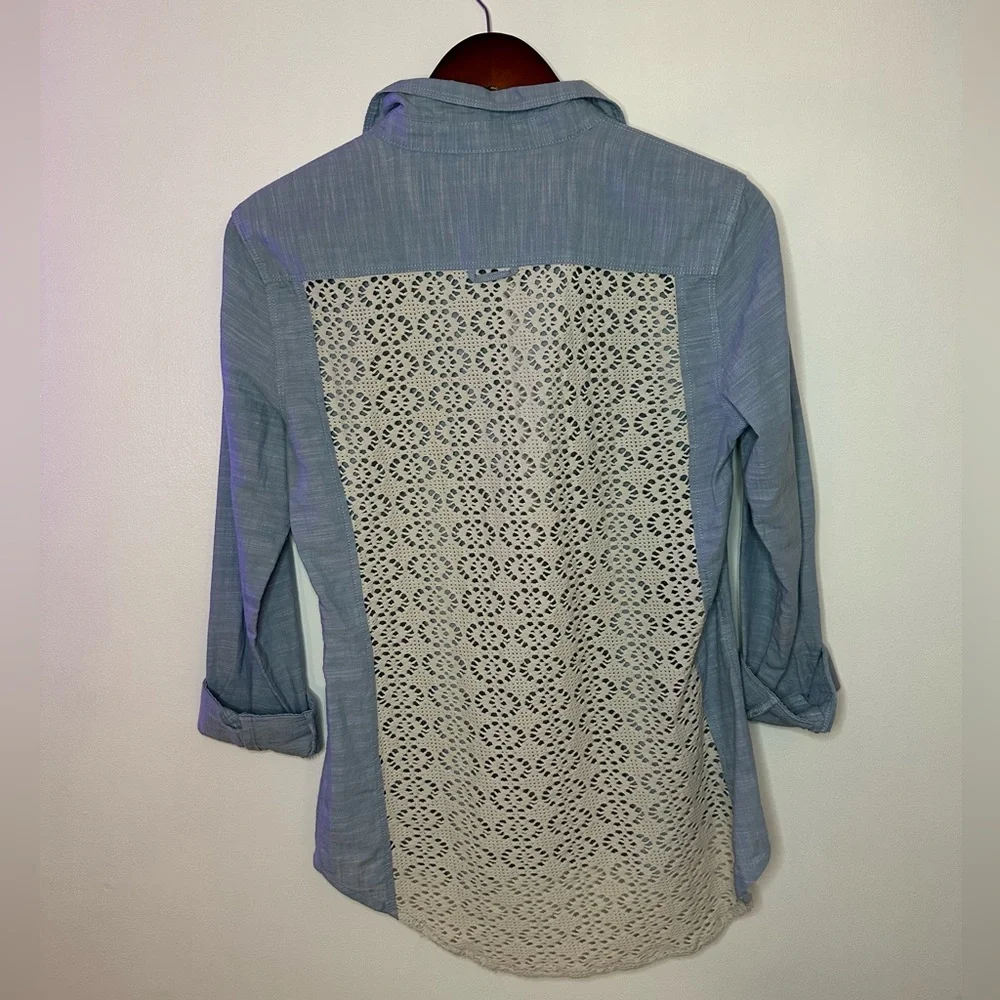 American Rag Jean Jacket Lace Back - Picture 2 of 4